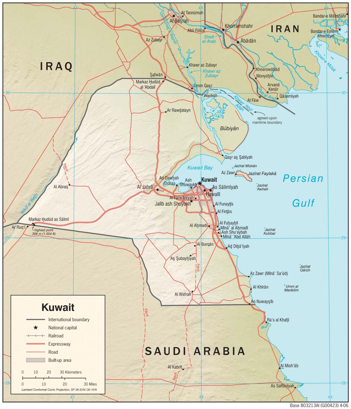Кувейт местоположението на картата 