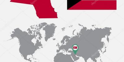 Кувейт на картата на света карта